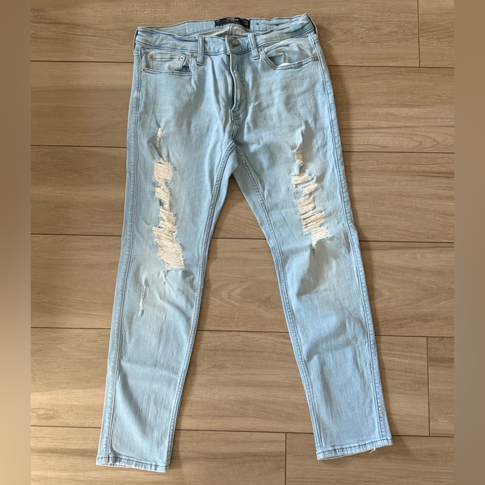 Hollister Light Blue Slim Denim Jeans 32w 30l